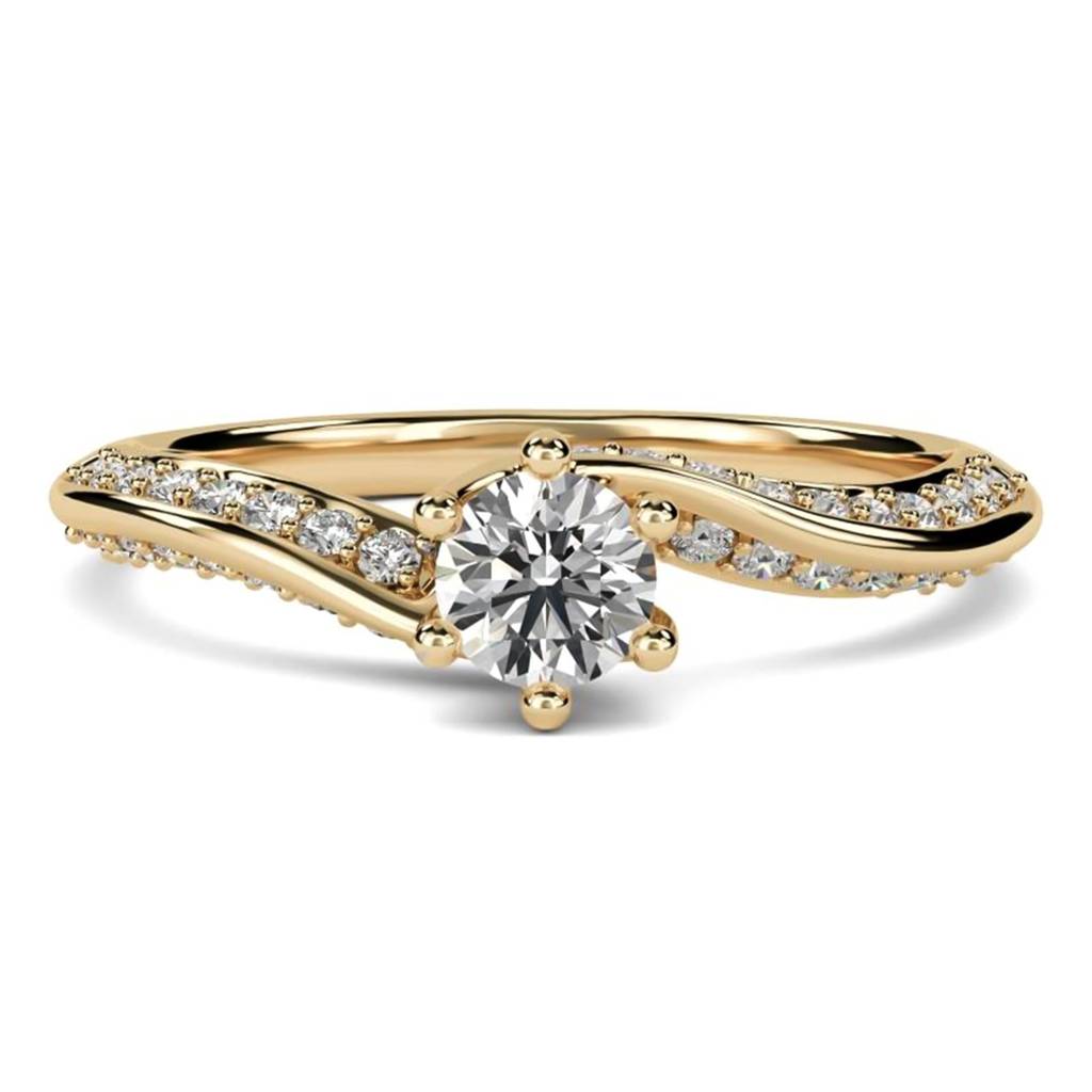 0.75 Carat Moissanite Willow Round Engagement Ring : ZLM10091_10