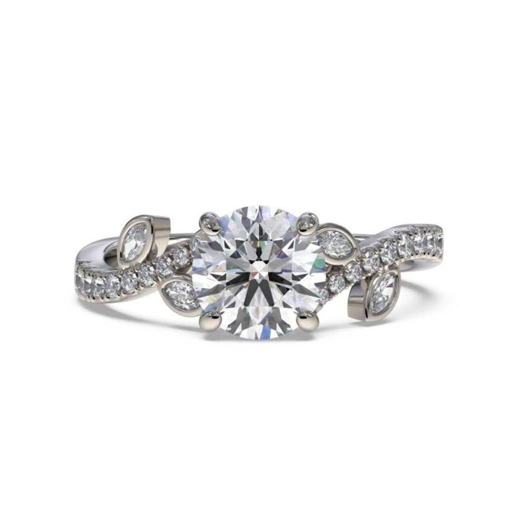 1.25 Carat Moissanite Flora Designer Shoulder Ring : ZLM10092_10