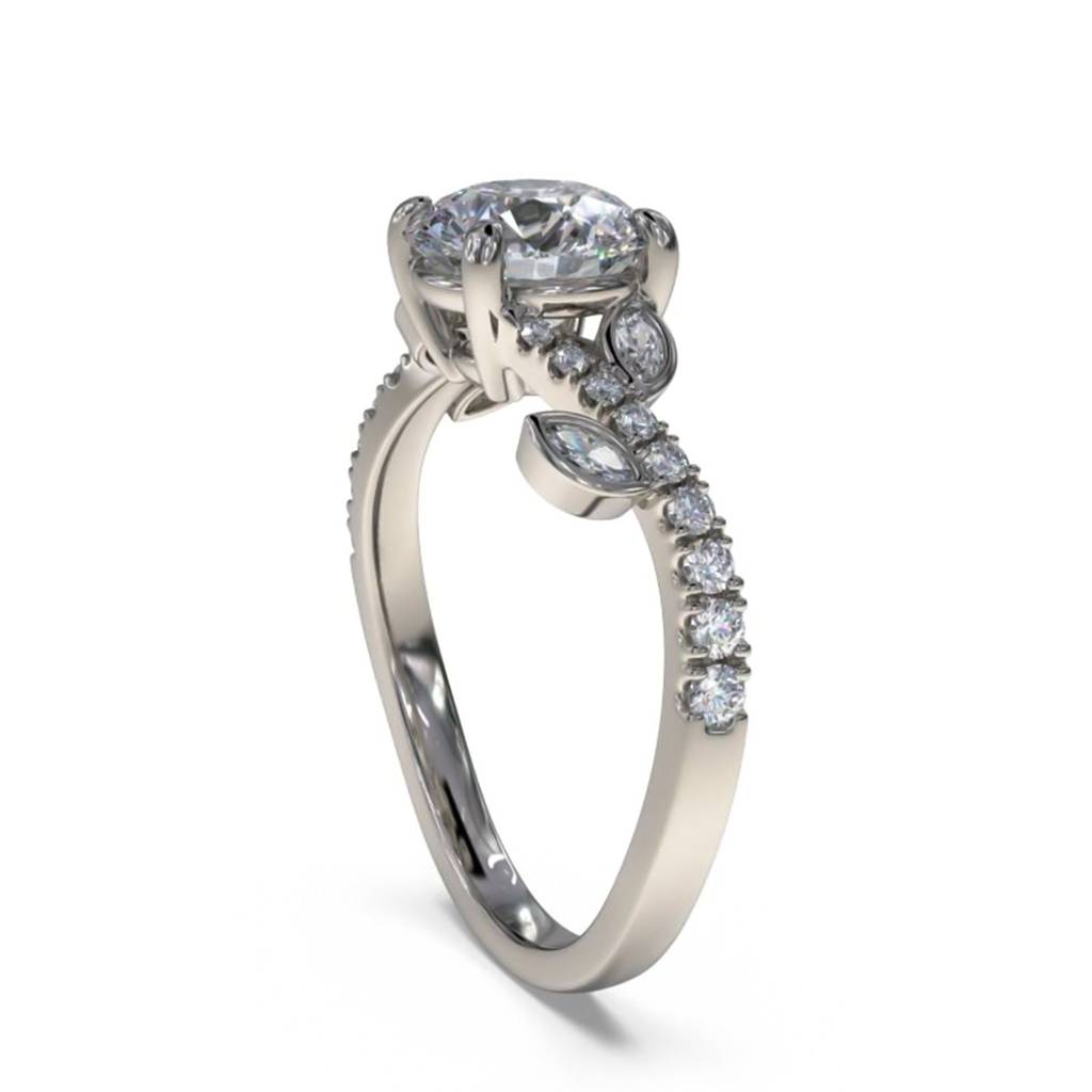 1.25 Carat Moissanite Flora Designer Shoulder Ring : ZLM10092_10