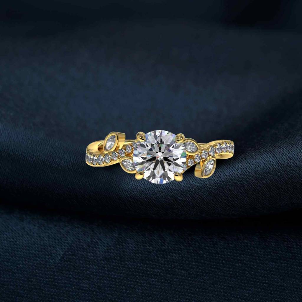 1.25 Carat Moissanite Flora Designer Shoulder Ring : ZLM10092_10