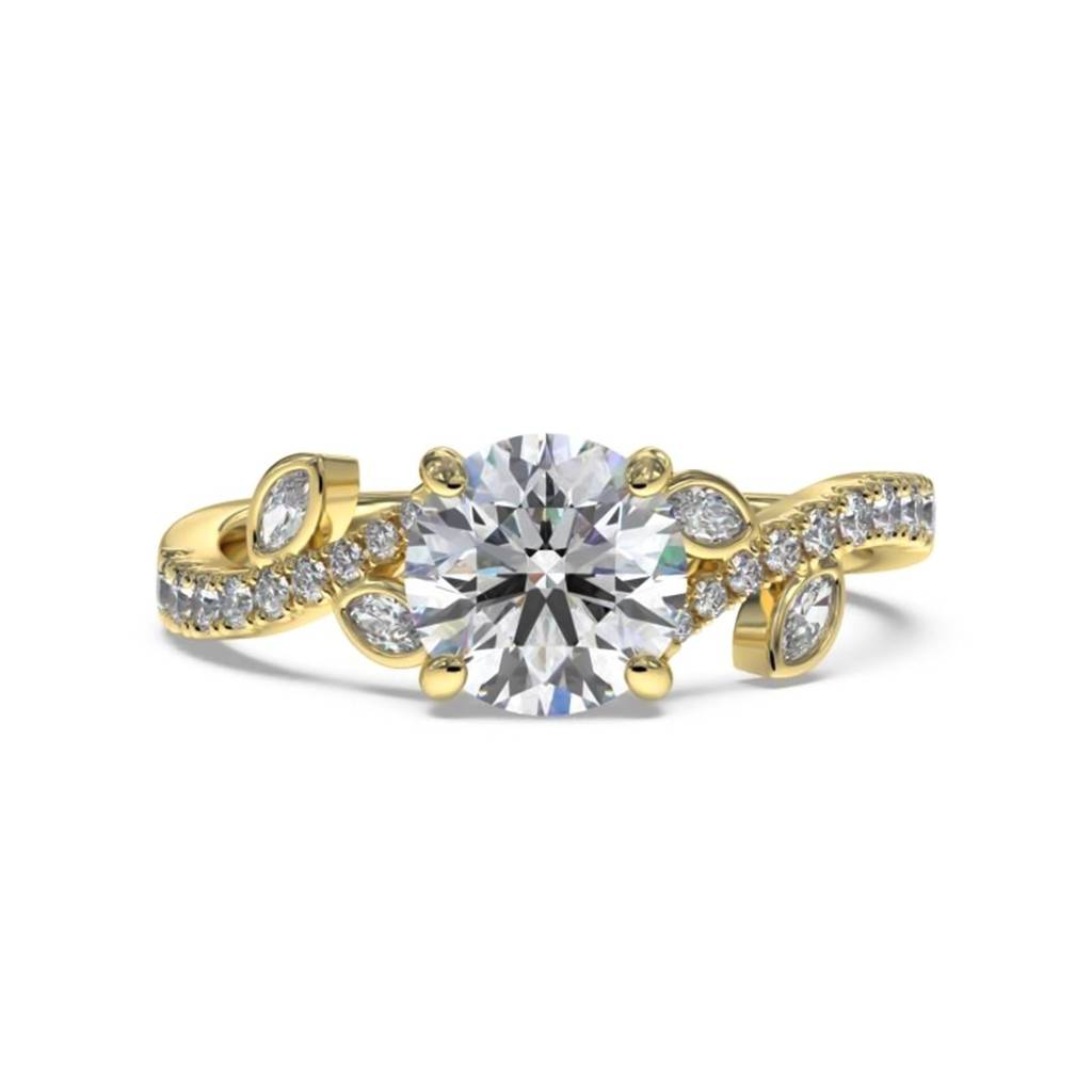 1.25 Carat Moissanite Flora Designer Shoulder Ring : ZLM10092_10