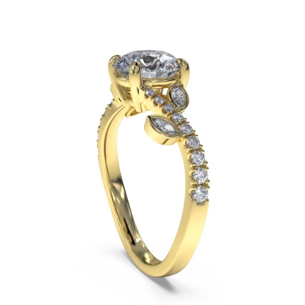 1.25 Carat Moissanite Flora Designer Shoulder Ring : ZLM10092_10