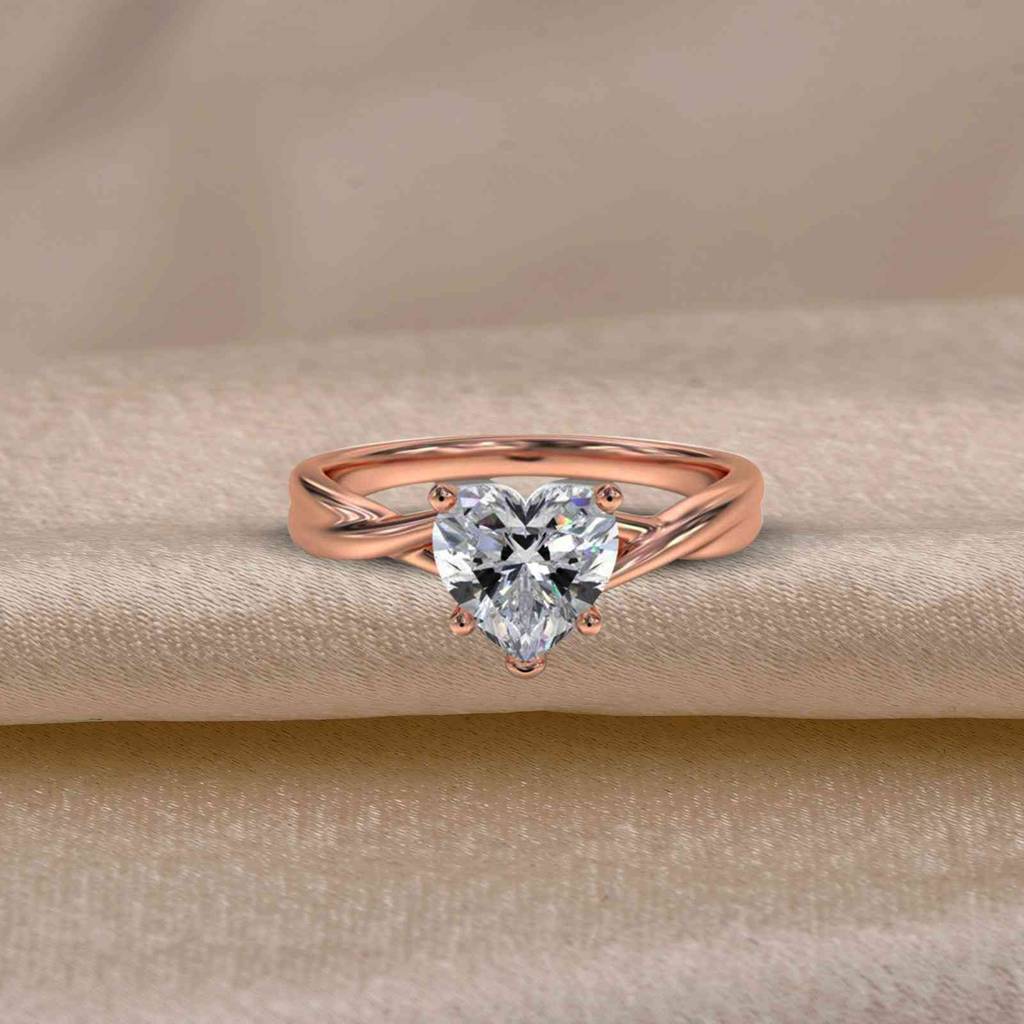 Carat Moissanite Infinity Twist Heart Engagement Ring Carat