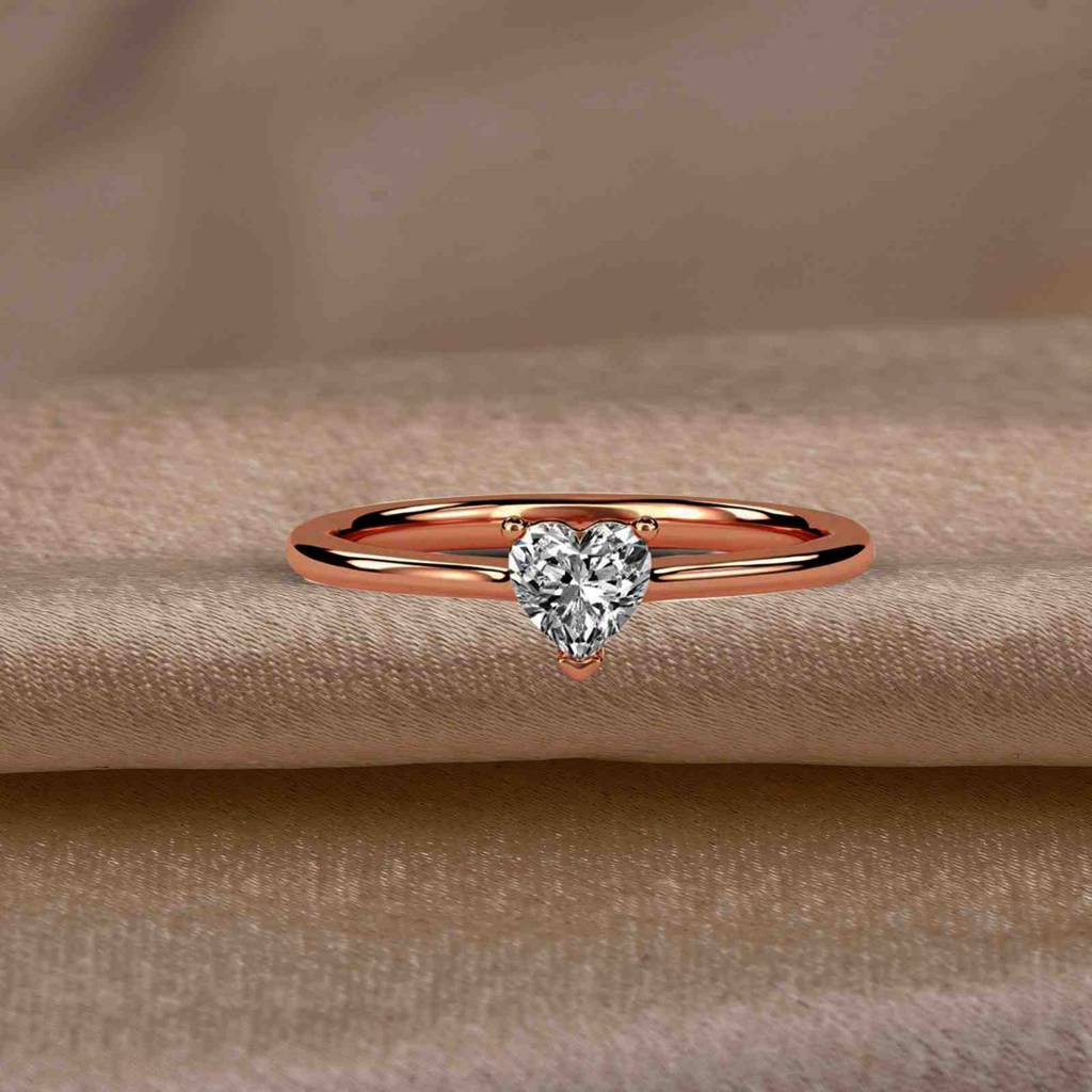 0.50 Carat Moissanite Blush Heart Minimalist Ring : ZLM10100_10