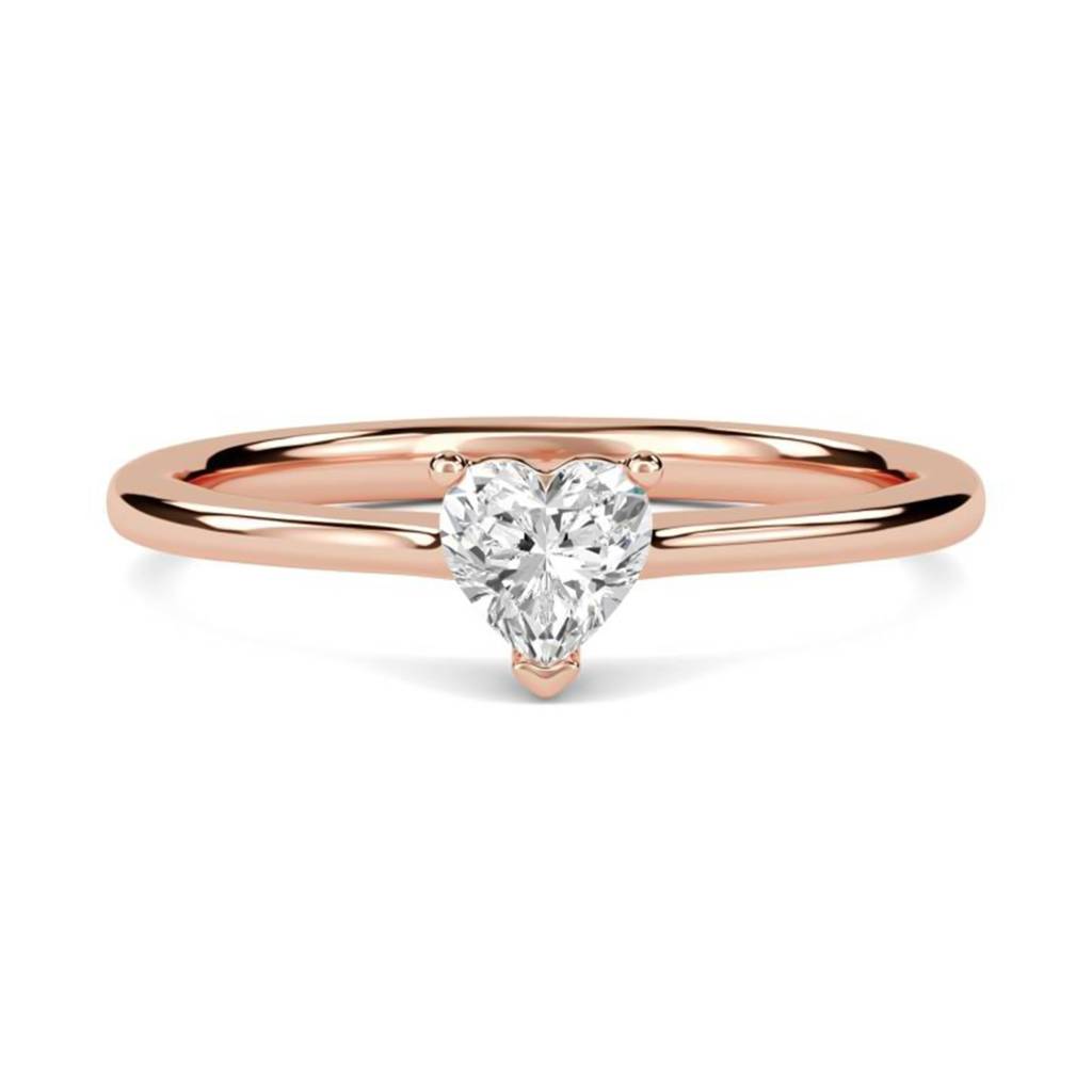0.50 Carat Moissanite Blush Heart Minimalist Ring : ZLM10100_10