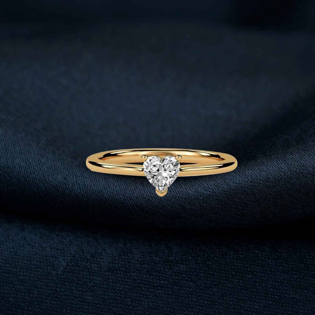 0.50 Carat Moissanite Blush Heart Minimalist Ring : ZLM10100_10