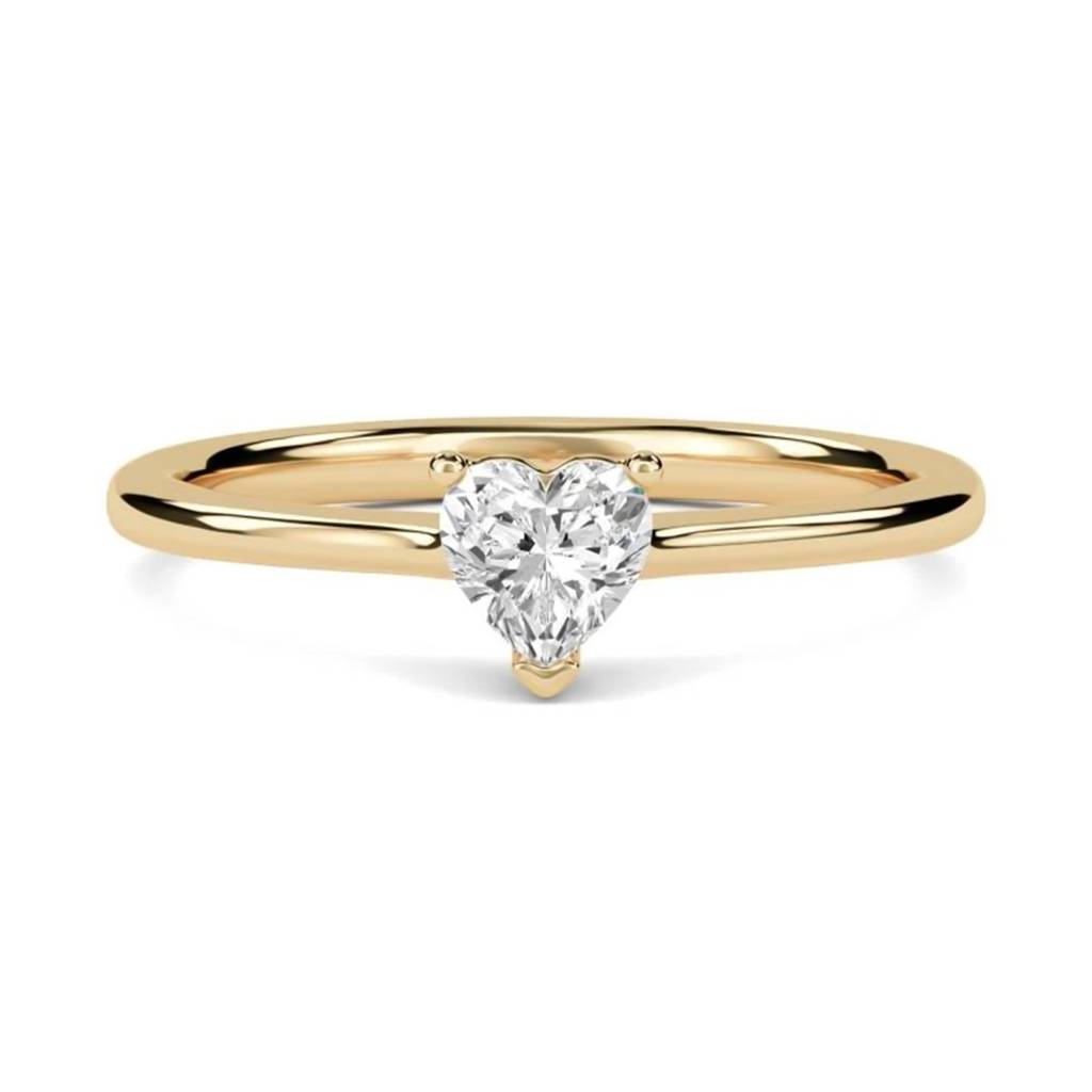 0.50 Carat Moissanite Blush Heart Minimalist Ring : ZLM10100_10
