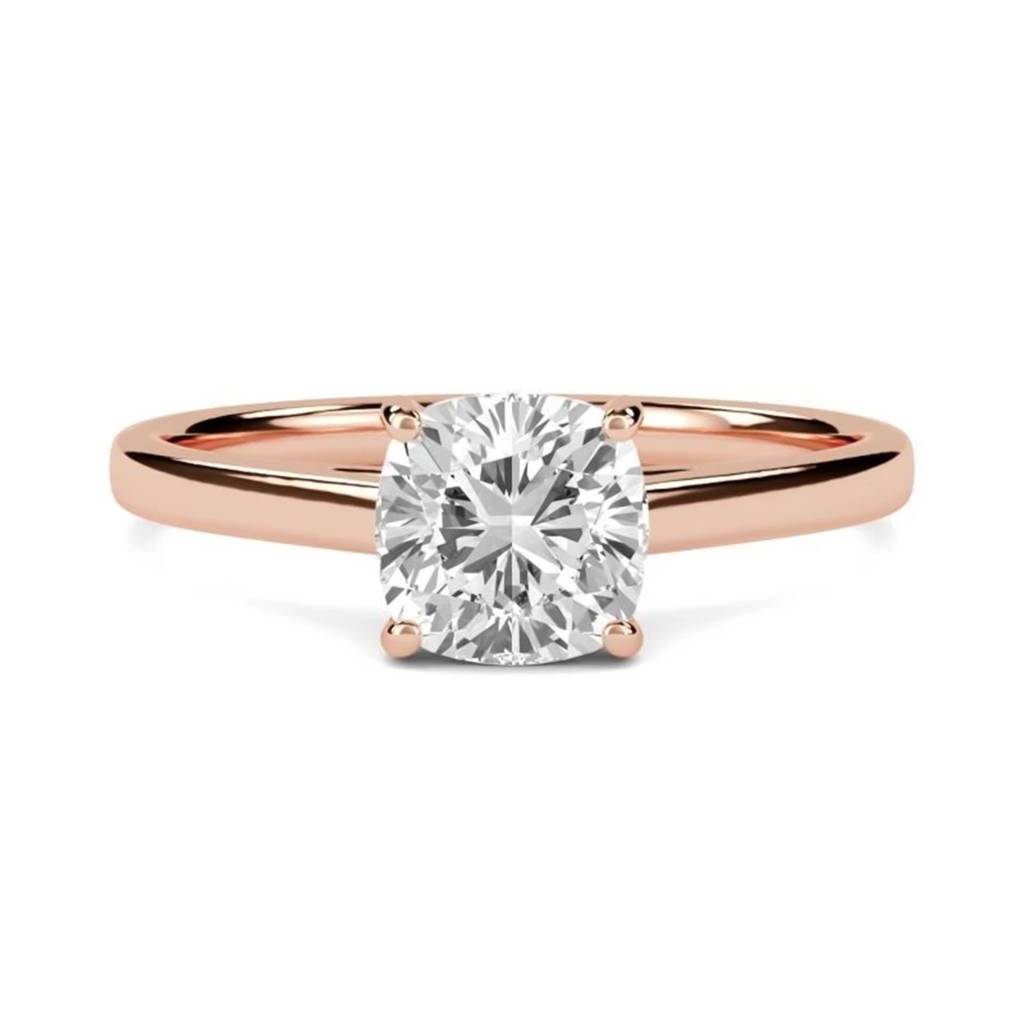 1 Carat Moissanite Solo Cushion Ring : ZLM10101_10