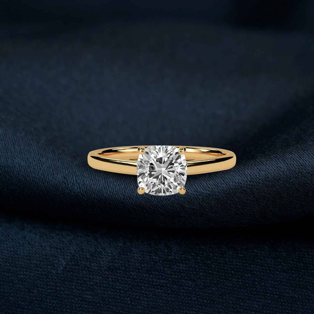 1 Carat Moissanite Solo Cushion Ring : ZLM10101_10