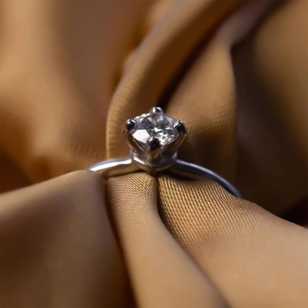 0.50 Carat Round Moissanite Centered Ring : ZLM10103_10