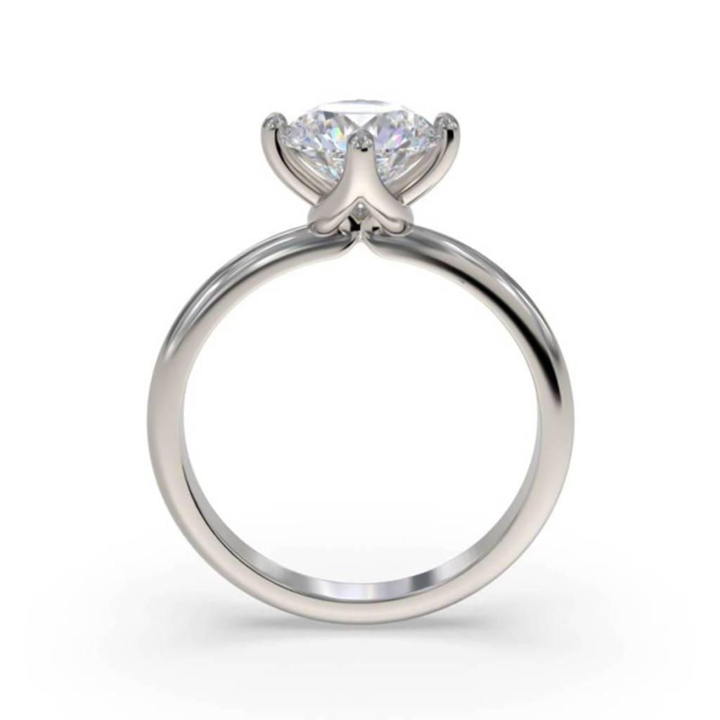 0.50 Carat Round Moissanite Centered Ring : ZLM10103_10