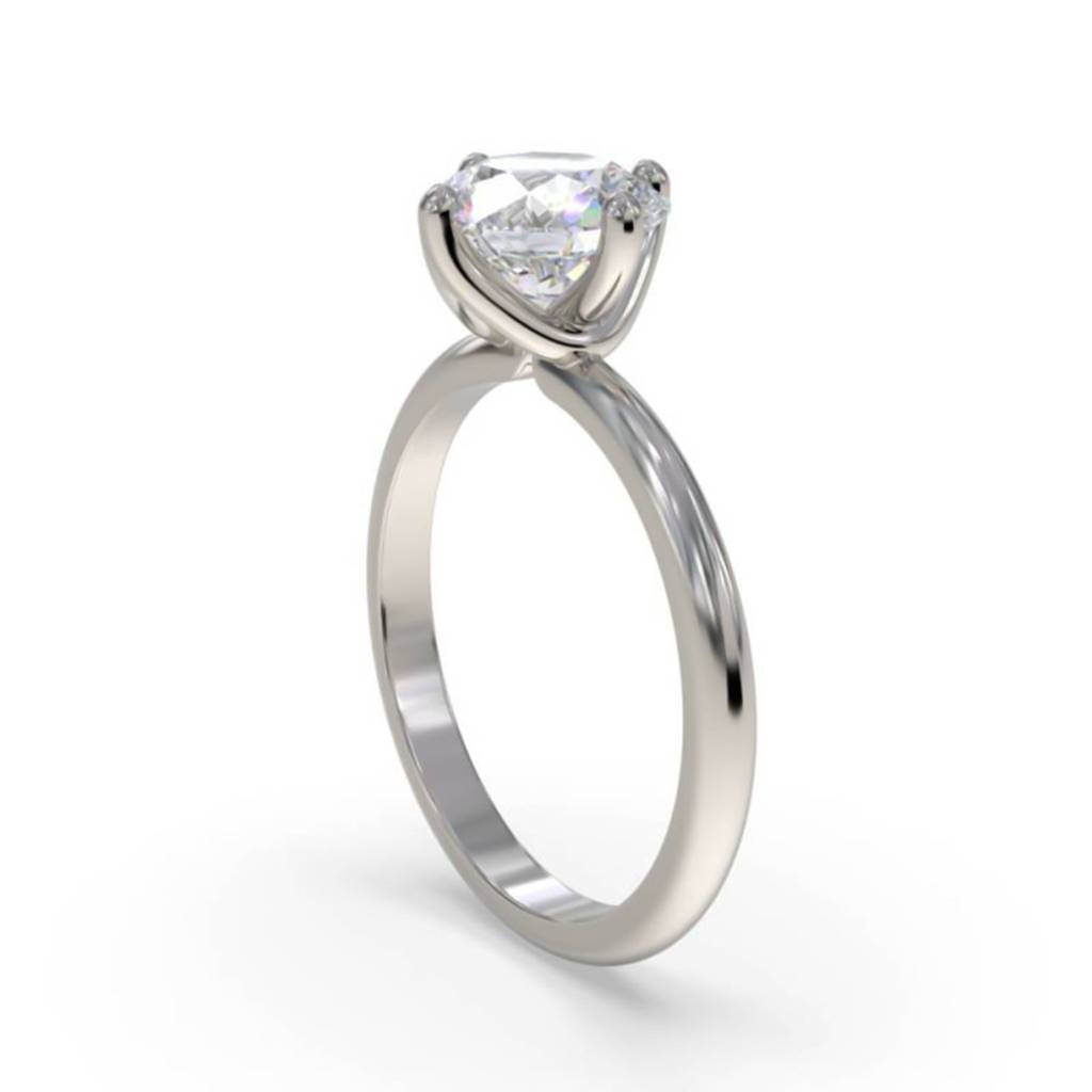 0.50 Carat Round Moissanite Centered Ring : ZLM10103_10