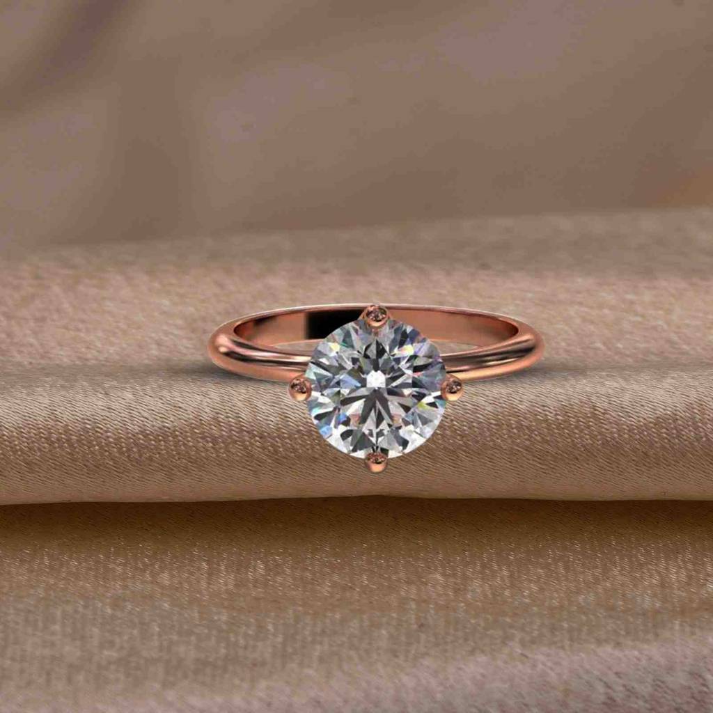 0.50 Carat Round Moissanite Centered Ring : ZLM10103_10