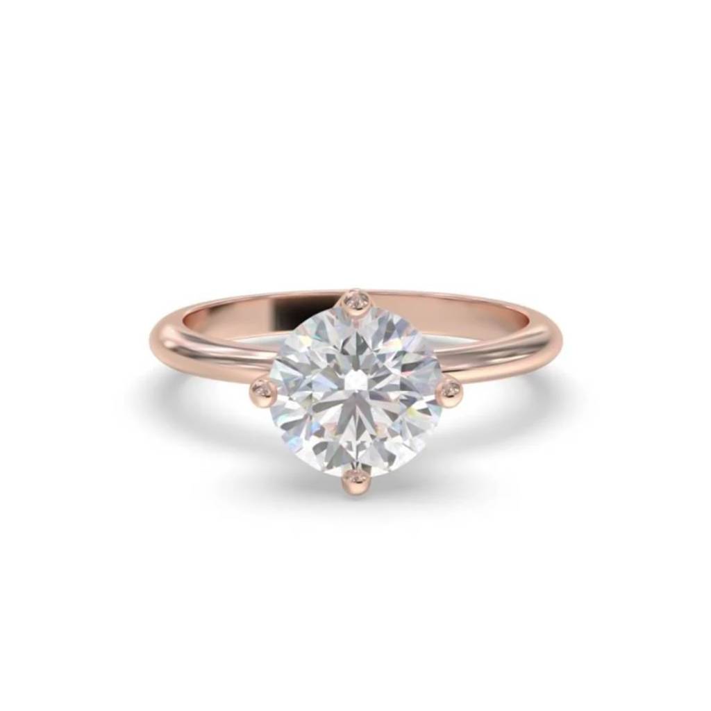 0.50 Carat Round Moissanite Centered Ring : ZLM10103_10