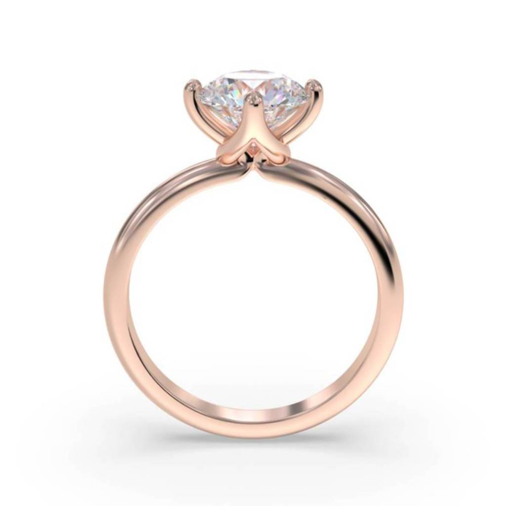 0.50 Carat Round Moissanite Centered Ring : ZLM10103_10