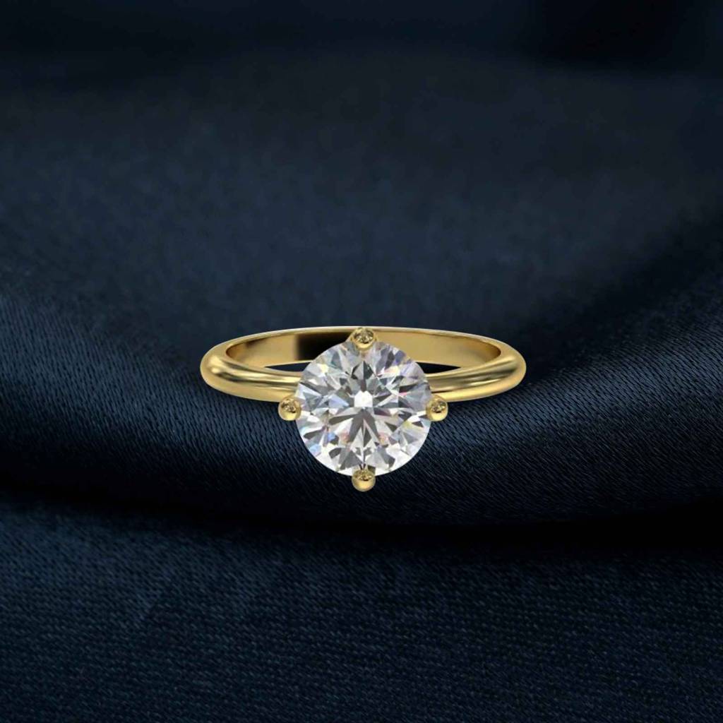 0.50 Carat Round Moissanite Centered Ring : ZLM10103_10