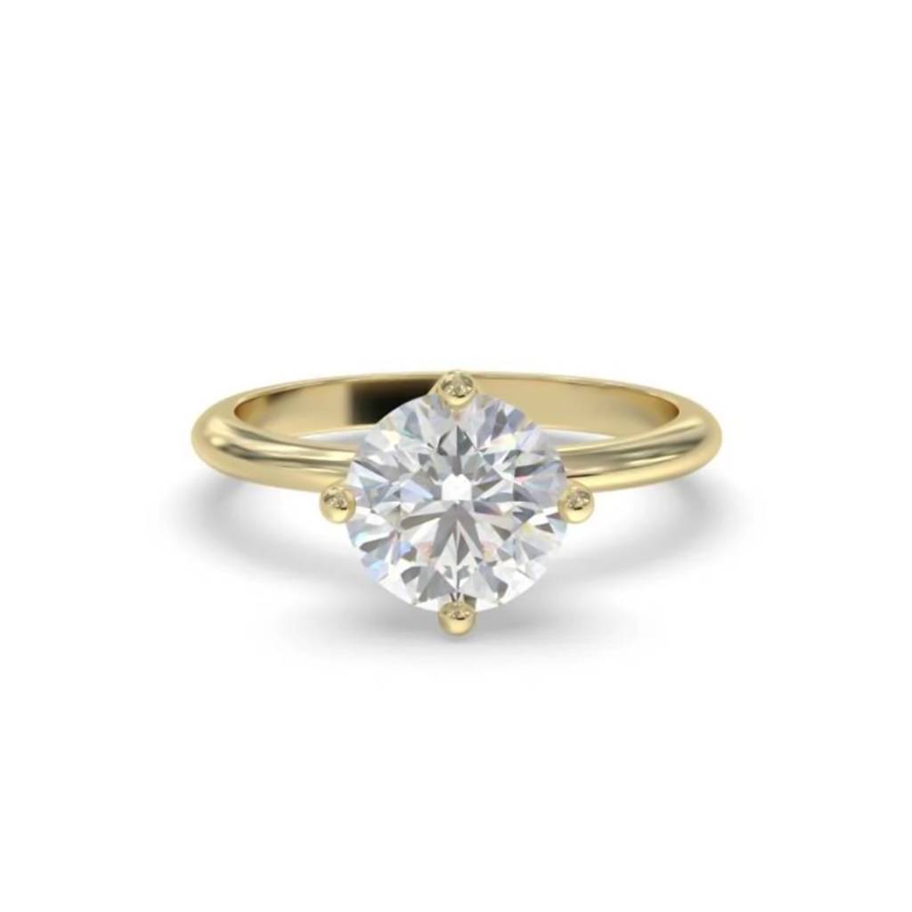0.50 Carat Round Moissanite Centered Ring : ZLM10103_10