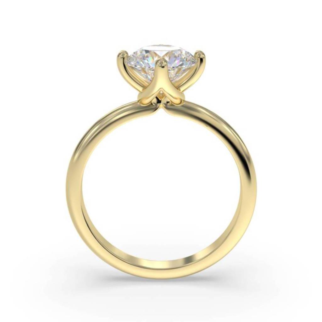 0.50 Carat Round Moissanite Centered Ring : ZLM10103_10