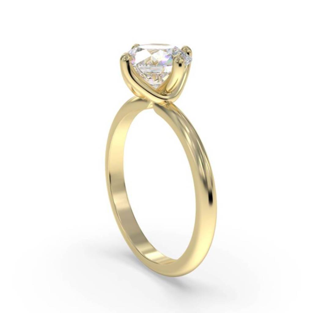 0.50 Carat Round Moissanite Centered Ring : ZLM10103_10