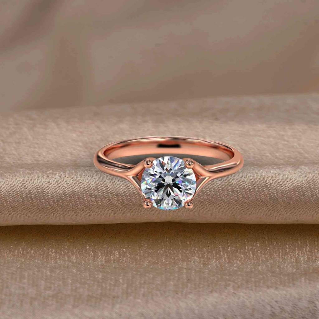 1.50 Carat Round Moissanite Crimson Ring : ZLM10106_10