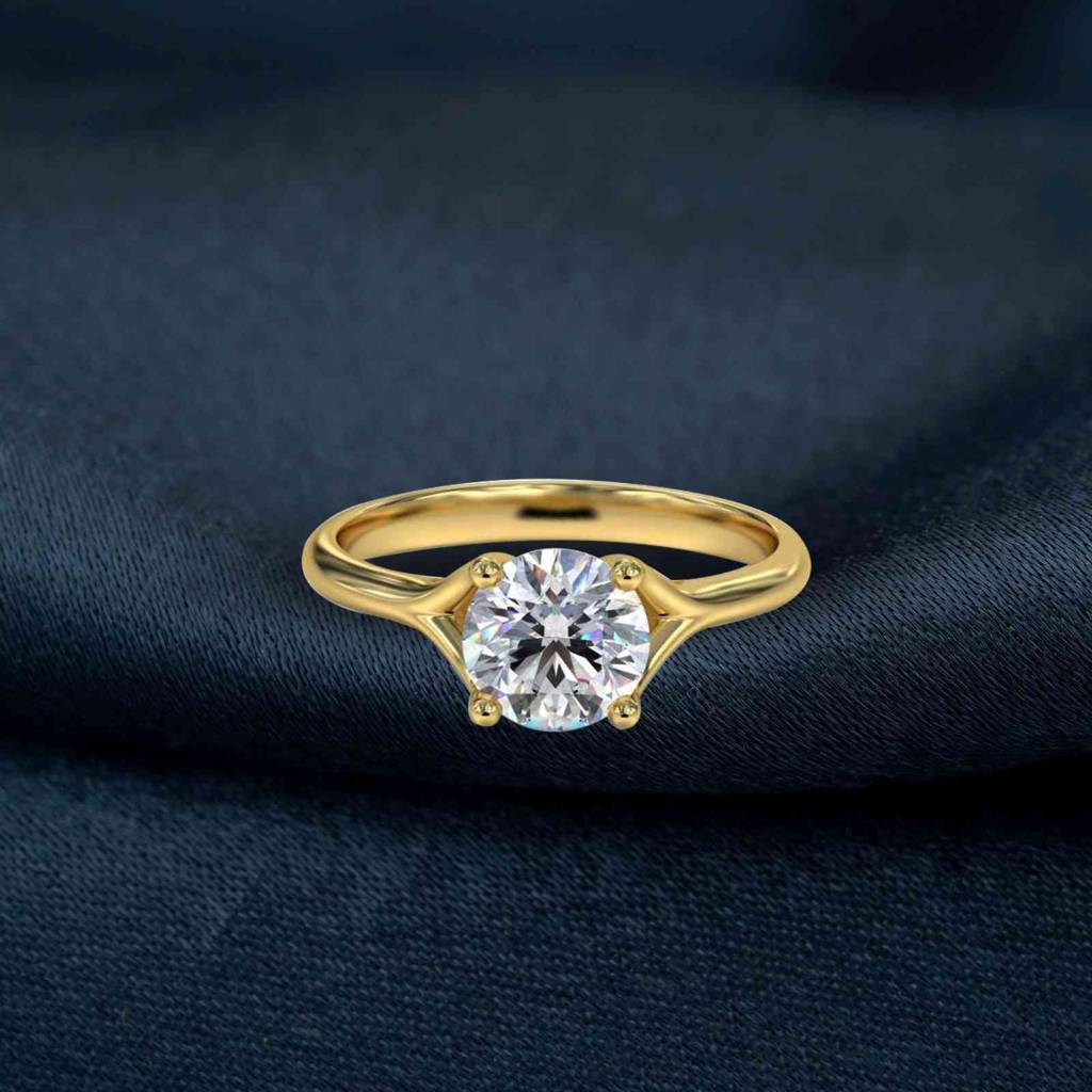 1.50 Carat Round Moissanite Crimson Ring : ZLM10106_10