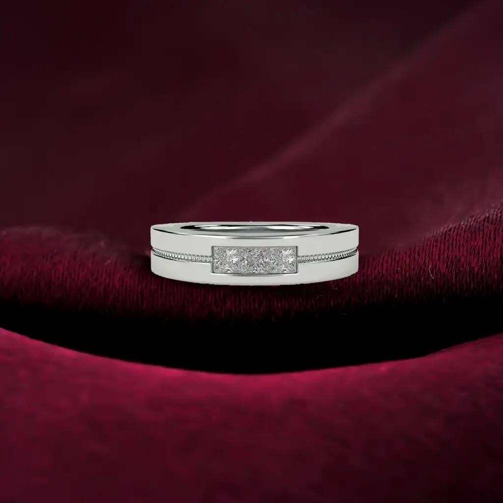 0.75 Carat Princess Moissanite Admiring Men'S Band : ZLM10109_10