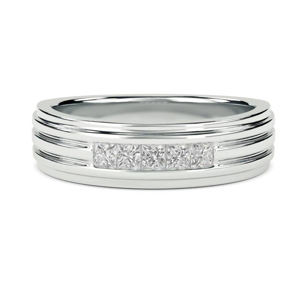 0.50 Carat Princess Moissanite Longing Men'S Band : ZLM10113_10