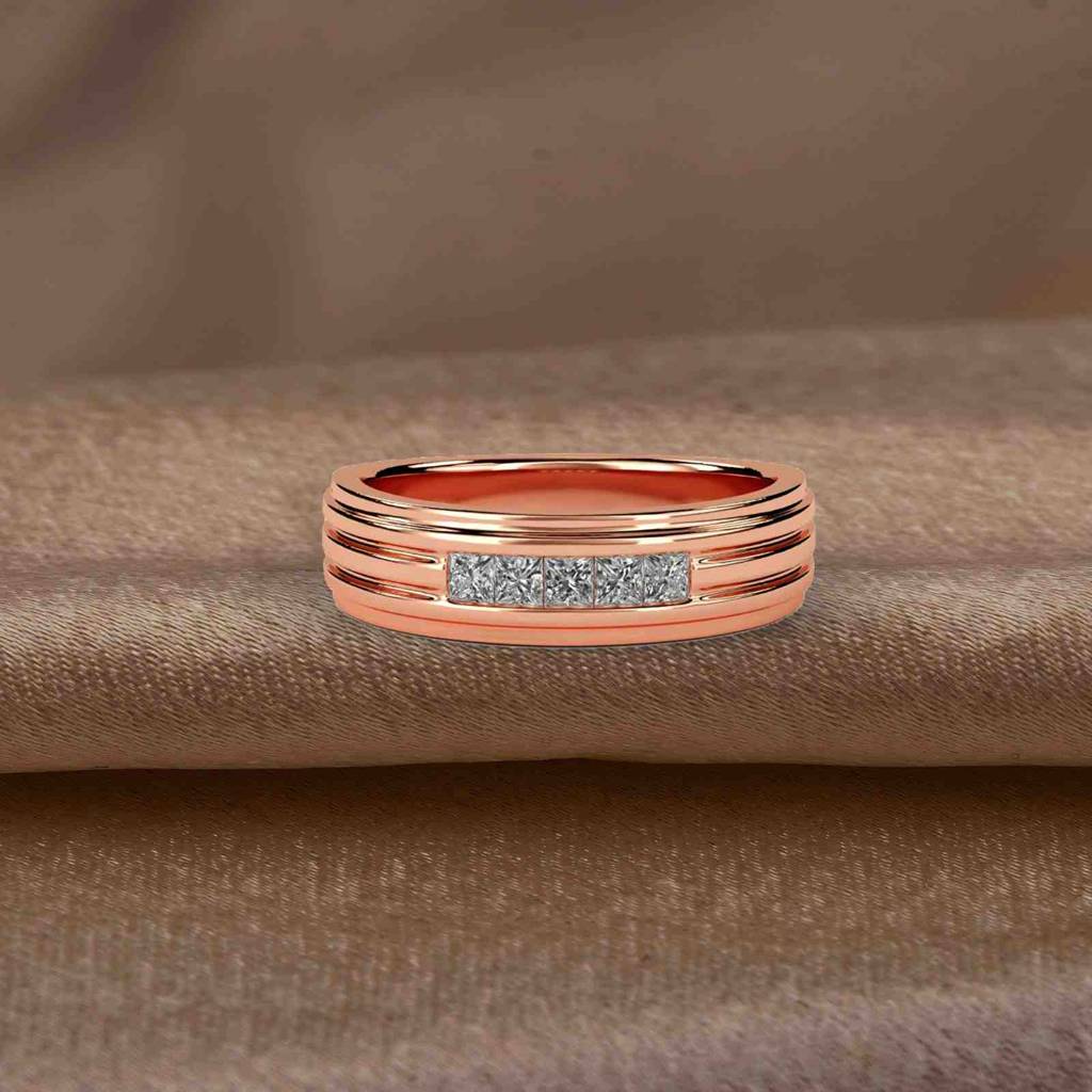 0.50 Carat Princess Moissanite Longing Men'S Band : ZLM10113_10