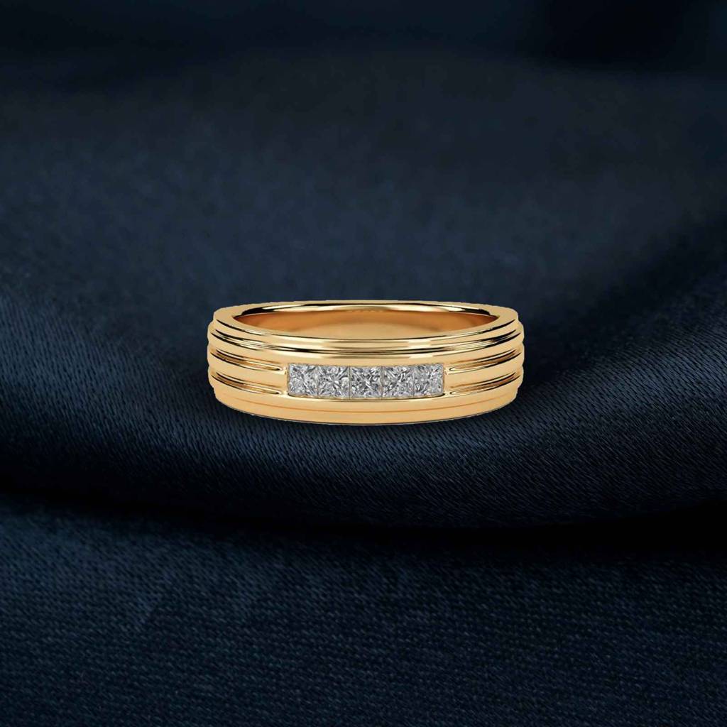 0.50 Carat Princess Moissanite Longing Men'S Band : ZLM10113_10