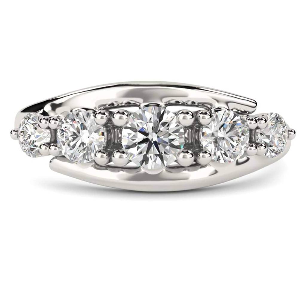 1.50 Carat Dandelion Moissanite Half Eternity Ring : ZLM10114_10