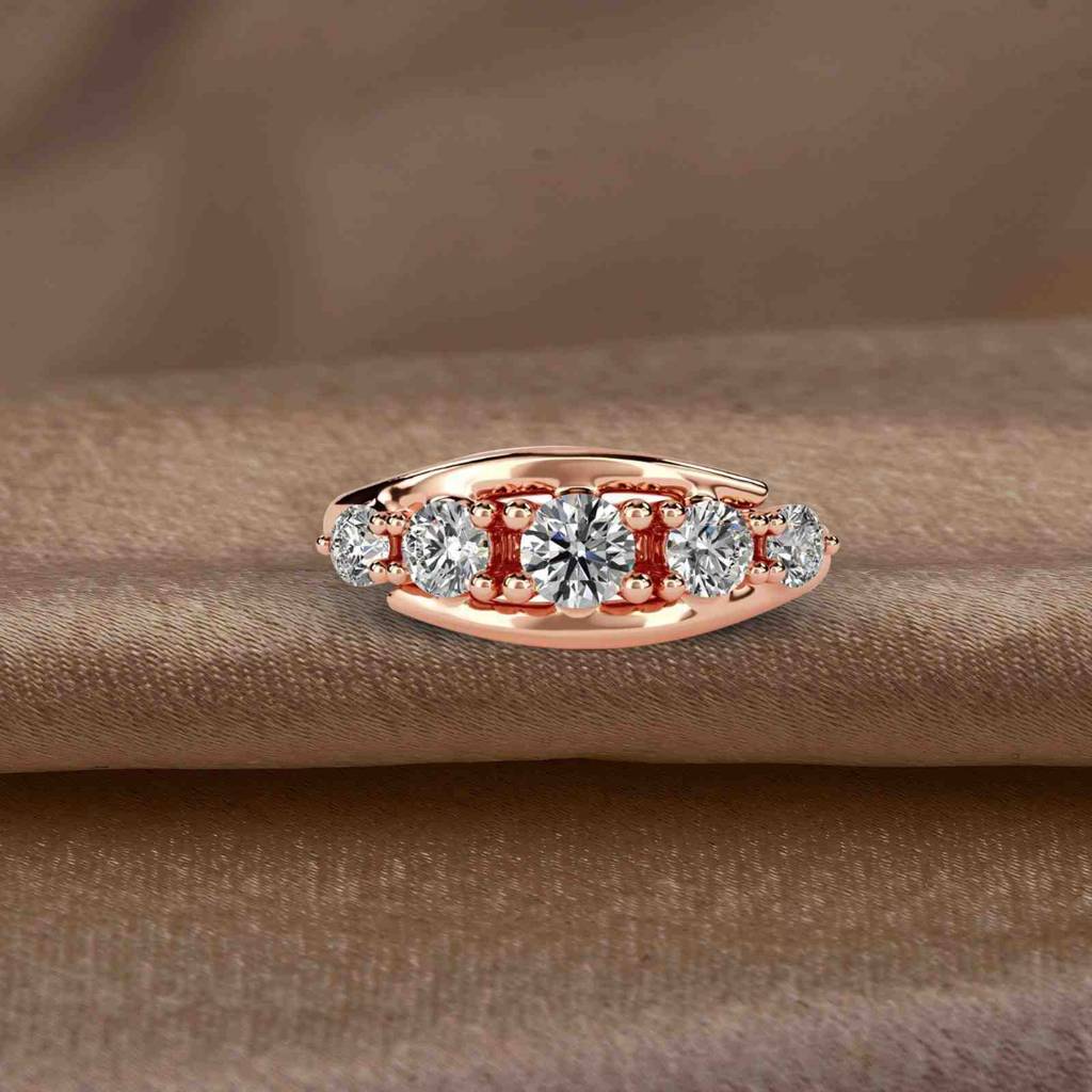 1.50 Carat Dandelion Moissanite Half Eternity Ring : ZLM10114_10