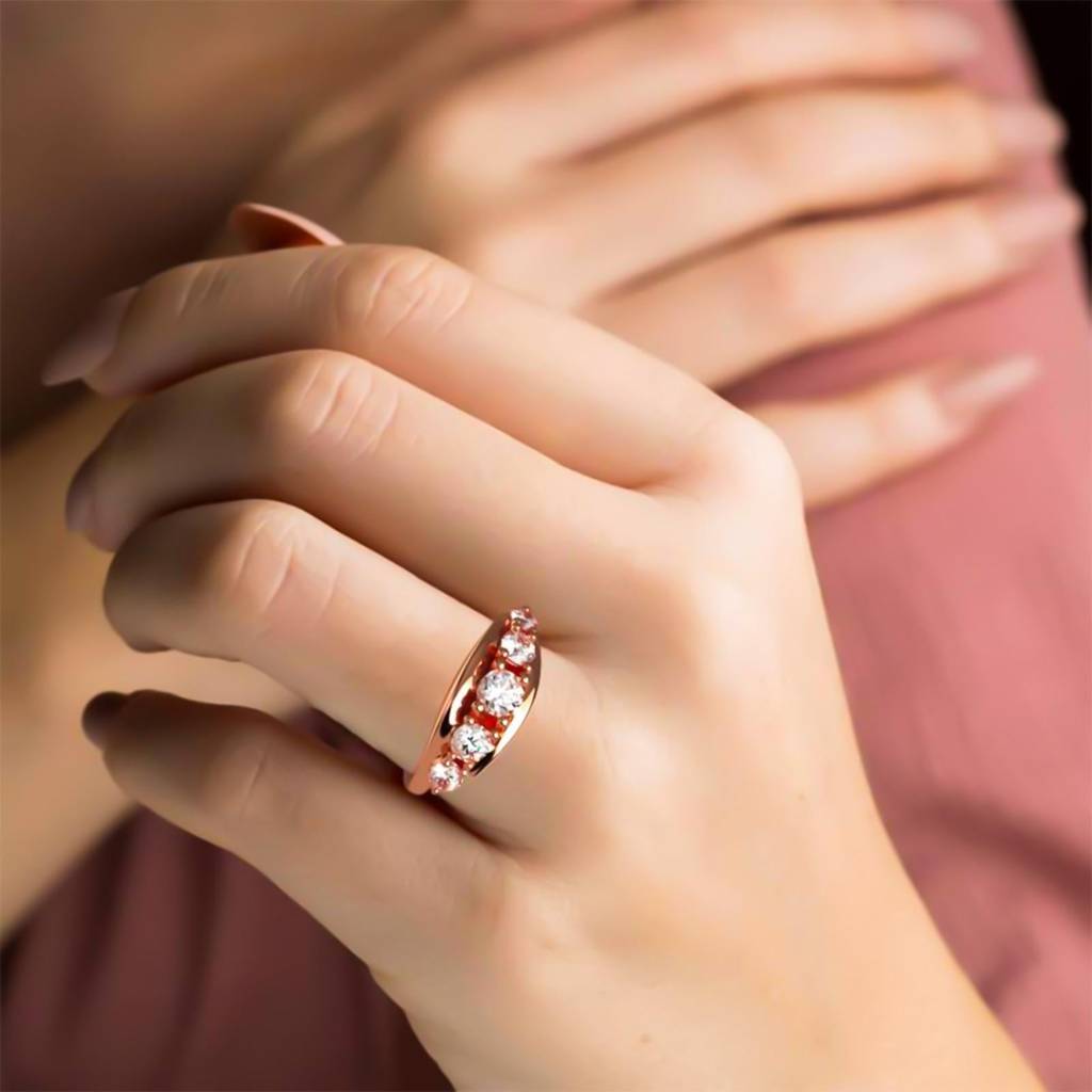 1.50 Carat Dandelion Moissanite Half Eternity Ring : ZLM10114_10