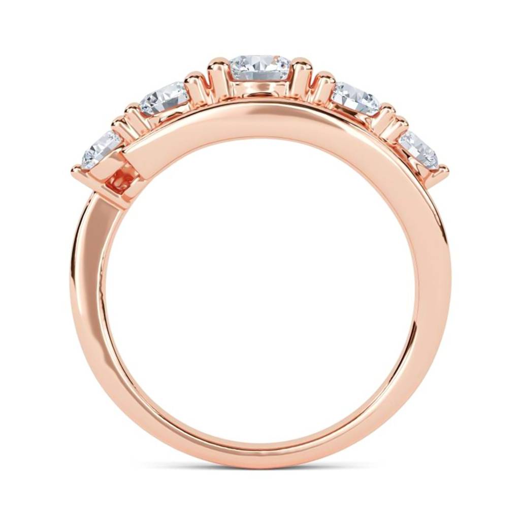 1.50 Carat Dandelion Moissanite Half Eternity Ring : ZLM10114_10