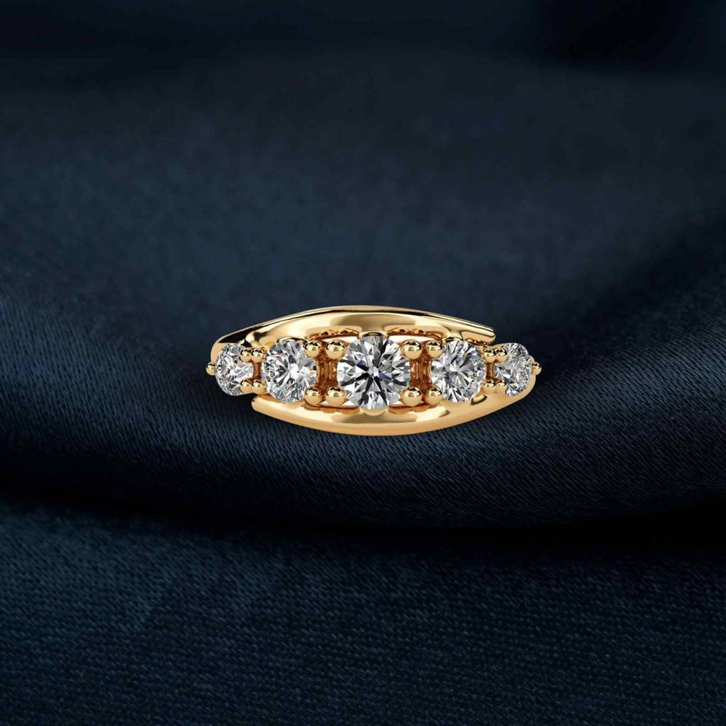 1.50 Carat Dandelion Moissanite Half Eternity Ring : ZLM10114_10