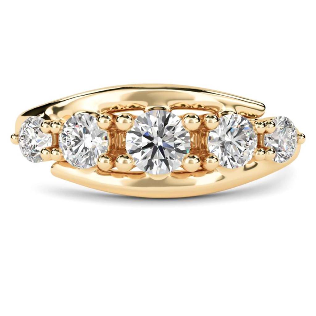 1.50 Carat Dandelion Moissanite Half Eternity Ring : ZLM10114_10