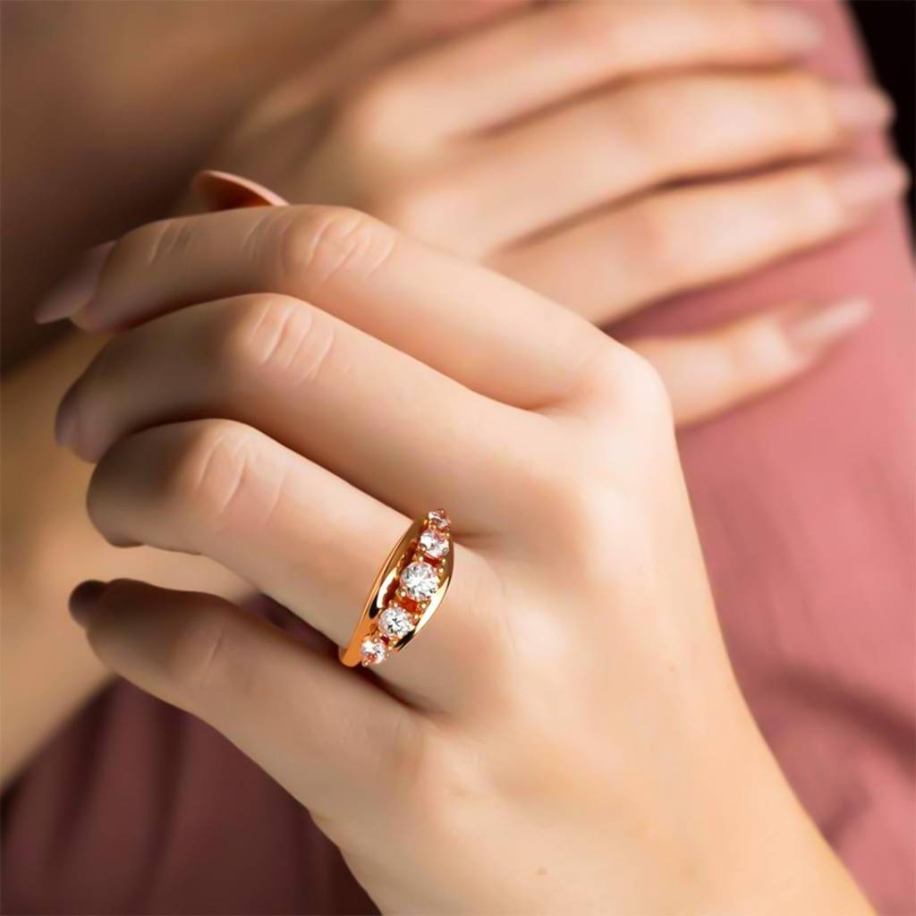 1.50 Carat Dandelion Moissanite Half Eternity Ring : ZLM10114_10