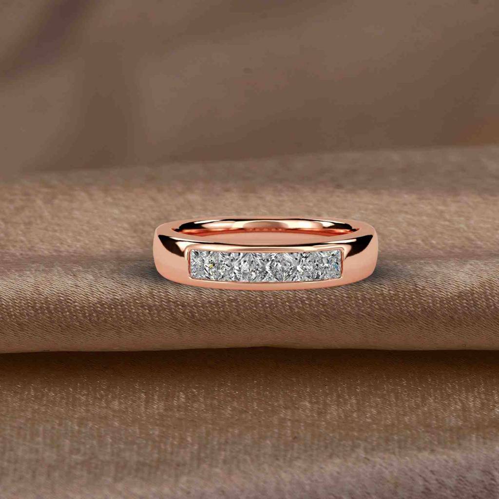 1 Carat Princess Moissanite Pladino Band Ring : ZLM10115_10
