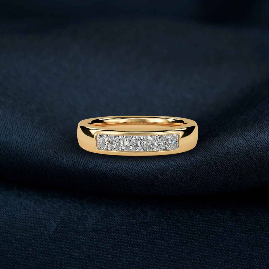 1 Carat Princess Moissanite Pladino Band Ring : ZLM10115_10