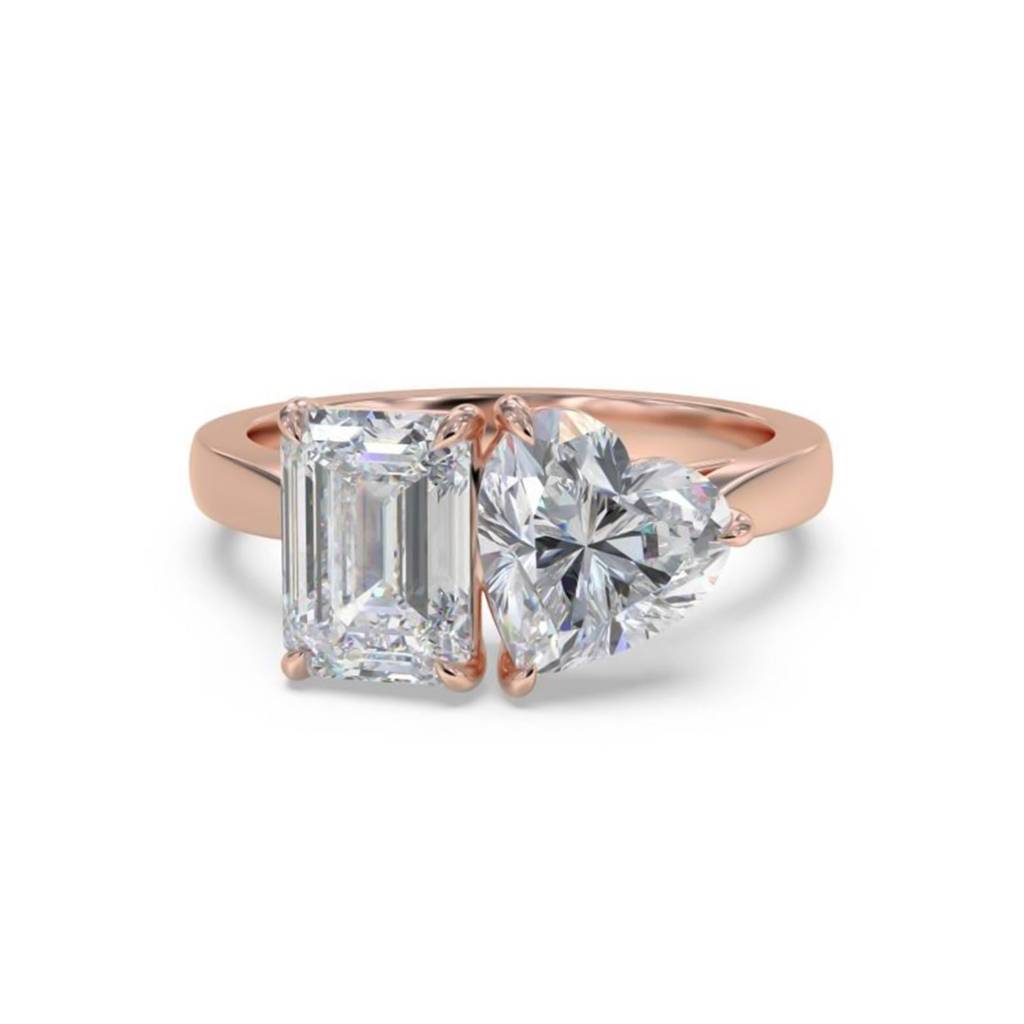 2 Carat Romantic Emerald & Heart Moissanite Ring For Women : ZLM10119_10