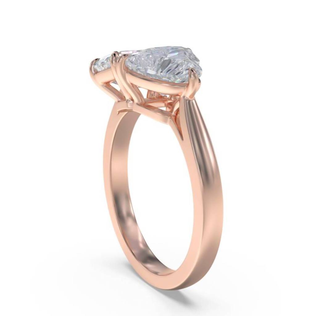 2 Carat Romantic Emerald & Heart Moissanite Ring For Women : ZLM10119_10