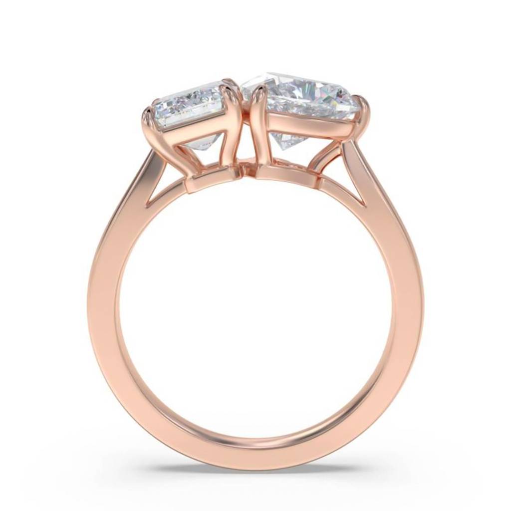 2 Carat Romantic Emerald & Heart Moissanite Ring For Women : ZLM10119_10