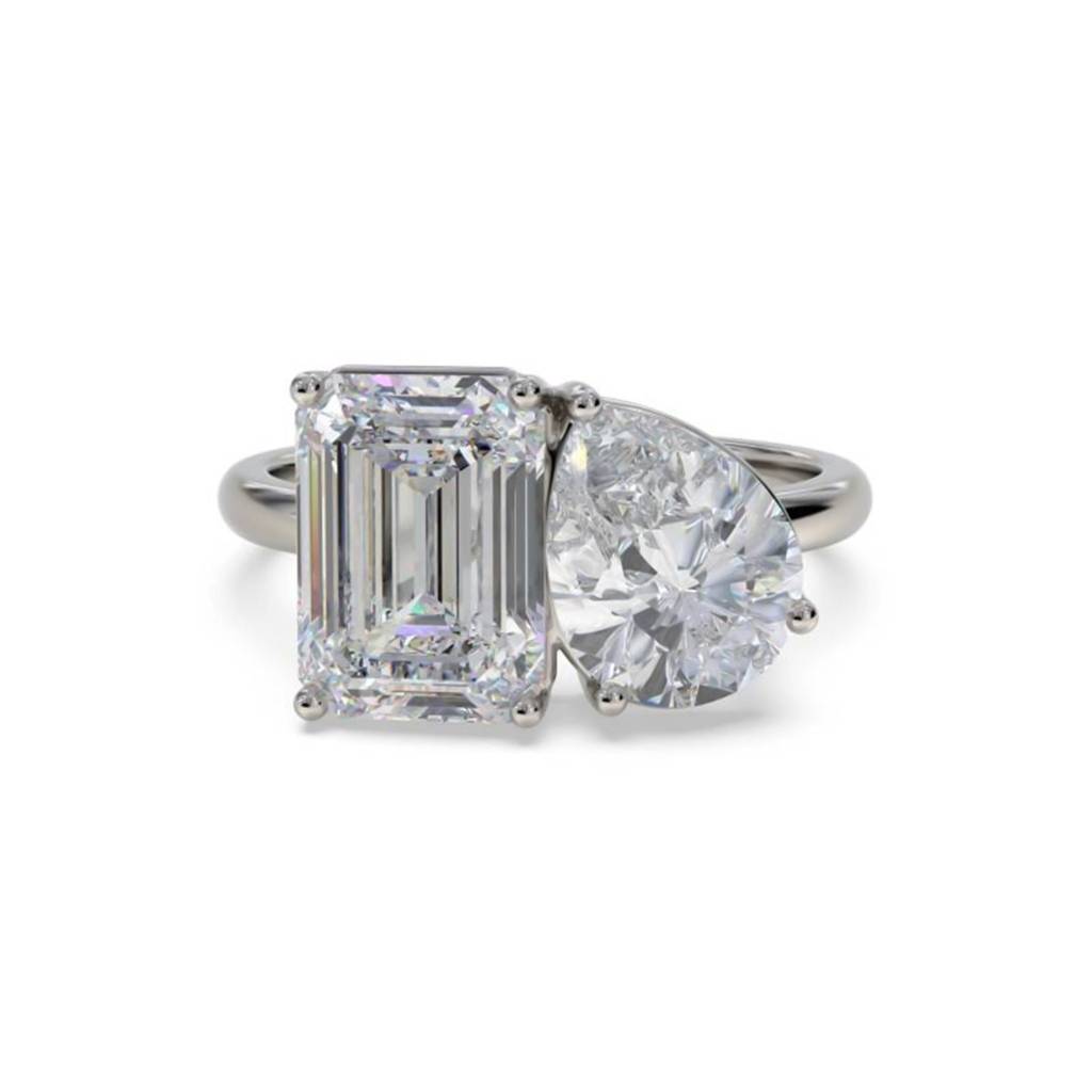 2 Carat Eternal Emerald & Pear Moissanite Ring For Her : ZLM10120_10