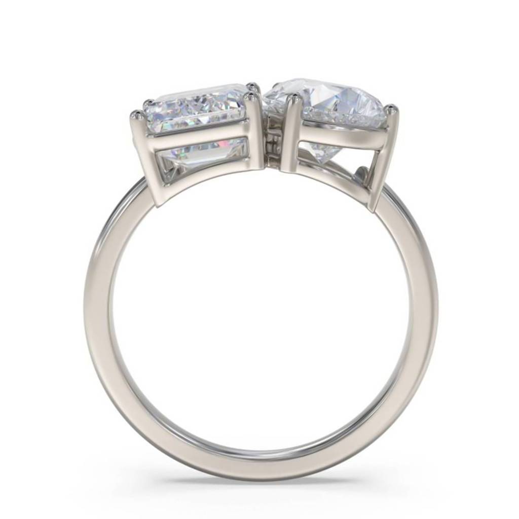 2 Carat Eternal Emerald & Pear Moissanite Ring For Her : ZLM10120_10