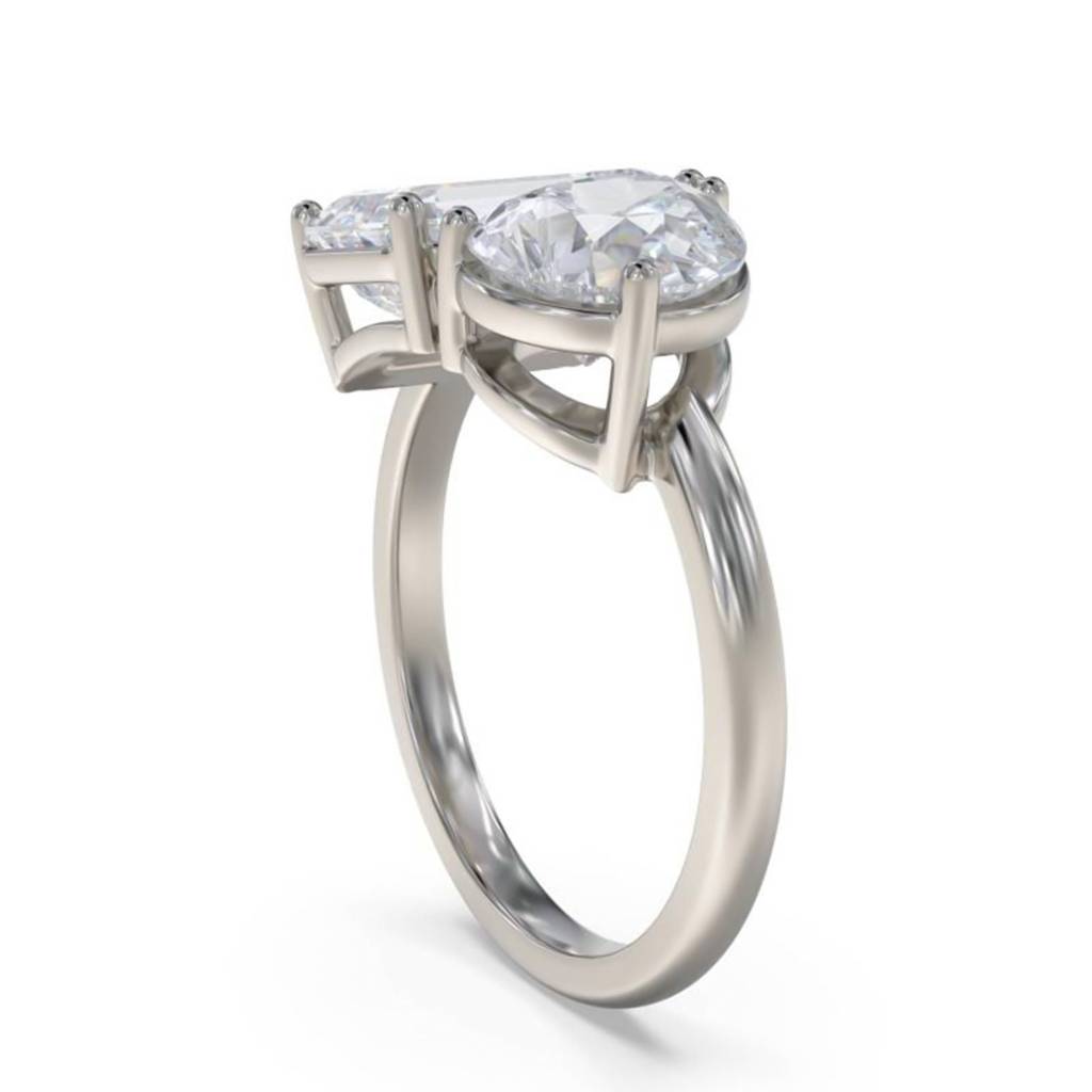 2 Carat Eternal Emerald & Pear Moissanite Ring For Her : ZLM10120_10