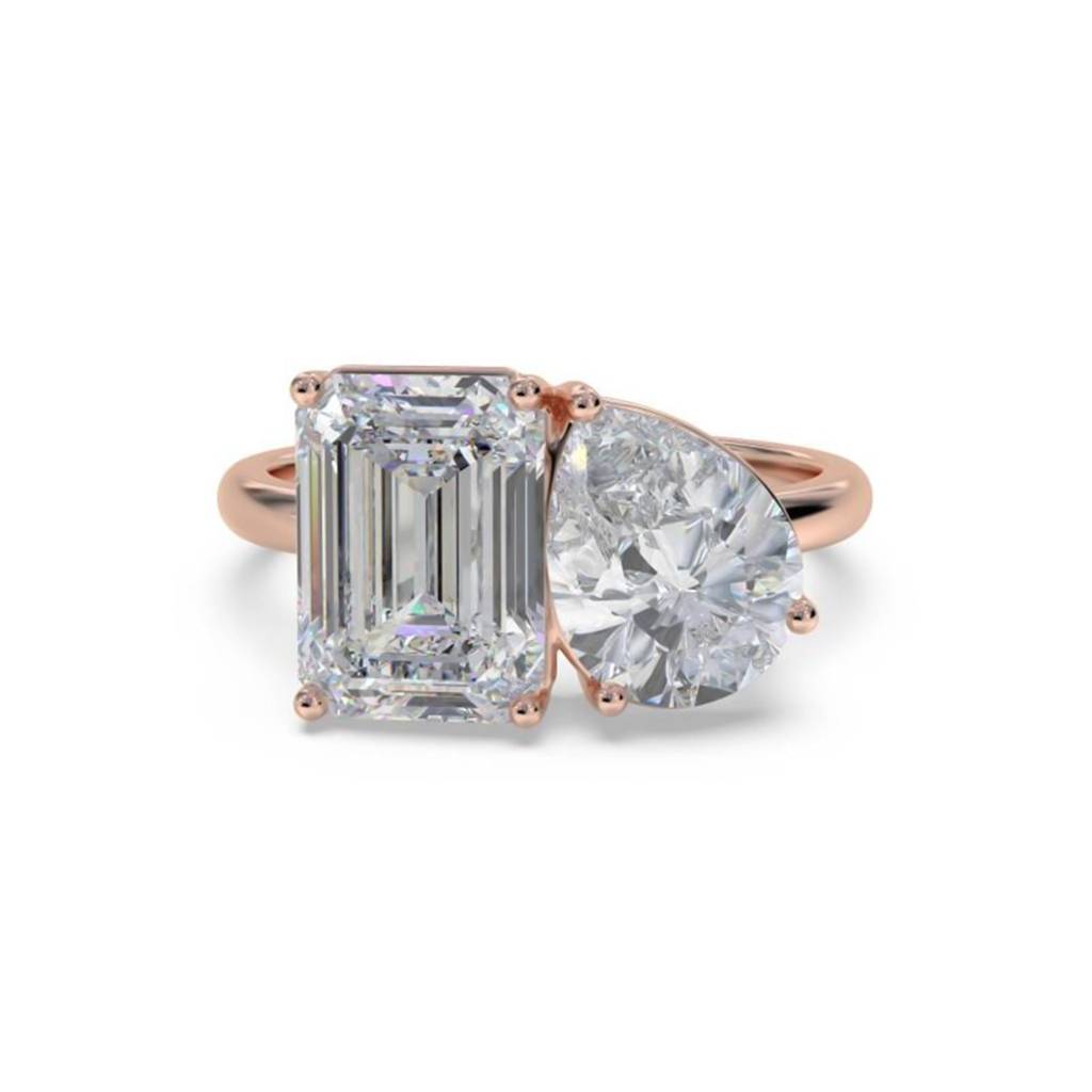 2 Carat Eternal Emerald & Pear Moissanite Ring For Her : ZLM10120_10