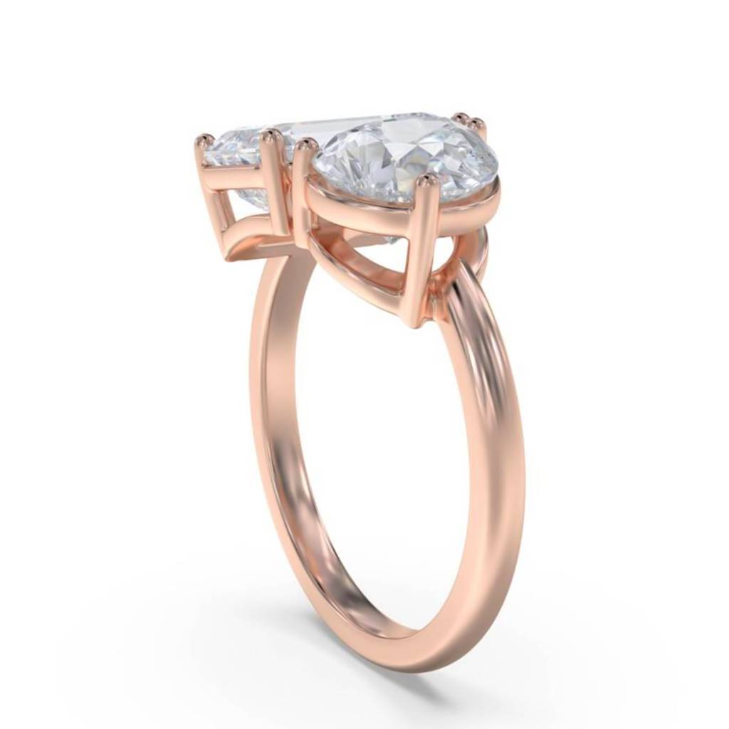 2 Carat Eternal Emerald & Pear Moissanite Ring For Her : ZLM10120_10