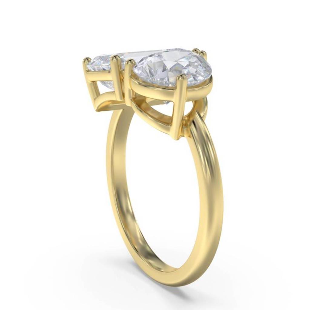 2 Carat Eternal Emerald & Pear Moissanite Ring For Her : ZLM10120_10