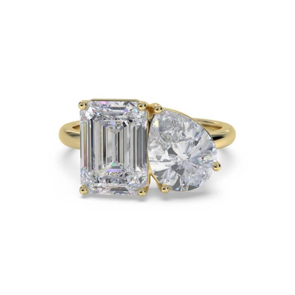 2 Carat Eternal Emerald & Pear Moissanite Ring For Her : ZLM10120_10