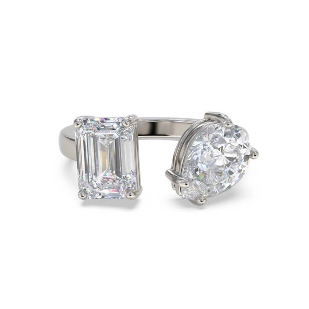 2 Carat Emerald & Pear Moissanite Bear Ring : ZLM10122_10