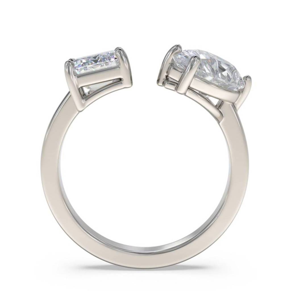 2 Carat Emerald & Pear Moissanite Bear Ring : ZLM10122_10